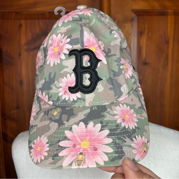 New Era Boston Red Sox Pink Floral Morning Camo 9Twenty Adjustable Hat Baseball - Picture 1 of 11